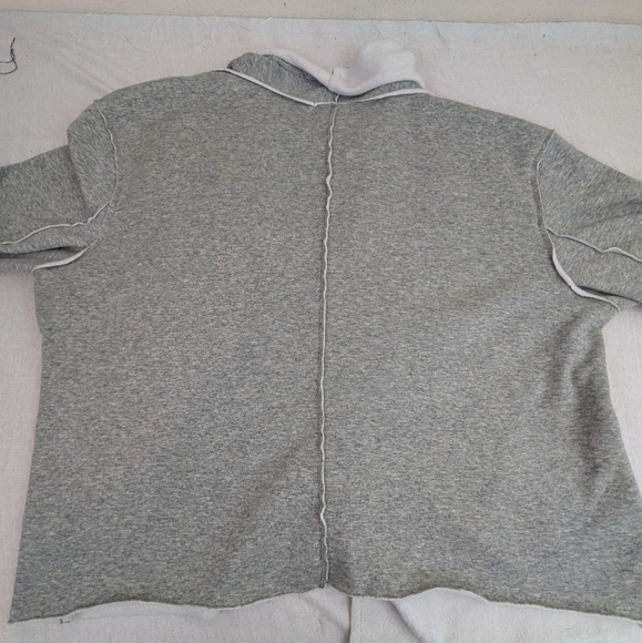 ONE WORLD Open Jacket Cardigan Faux Fleece Look Light Grey Off White XL - Picture 9 of 10